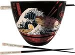 Vincent Trinidad Ramen Set mit Sch&uuml;ssel und Essst&auml;bchen (Great Wave Design) 510ml