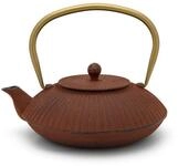 Bredemeijer rote flache Asia Teekanne 1.1 Liter Gusseisen - Asia Gusskanne mit