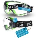 PRO FIT Schutzbrille Gr&uuml;n/Schwarz - Arbeitsschutzbrille f&uuml;r Brillentr&auml;ger...
