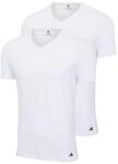 adidas 2 er Pack V-Neck T-Shirt Herren V-Ausschnitt Baumwolle