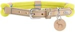 Hunter Hundehalsband Malia, Farbe: Limette/Natur, aus geschmeidigem Tau & robustem
