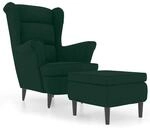 vidaXL Ohrensessel mit Hocker Armlehnen Fernsehsessel Polstersessel Loungesessel