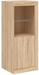 vidaXL Sideboard, Kommode mit viel Stauraum, Highboard Schrank mit LED-Leuchten,