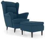 vidaXL Ohrensessel mit Hocker Armlehnen Fernsehsessel Polstersessel Loungesessel