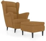vidaXL Ohrensessel mit Hocker Armlehnen Fernsehsessel Polstersessel Loungesessel