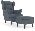 vidaXL Ohrensessel mit Hocker Armlehnen Fernsehsessel Polstersessel Loungesessel