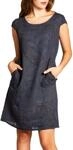 Caspar SKL022 Damen Sommer Leinenkleid mit Paisley Print bis Gr&ouml;&szlig;e 50,