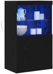 vidaXL LED-Sideboard Schwarz 60 x 37 x 100 cm Holzwerkstoff, Stylischer...