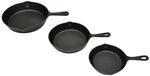 vidaXL 3tlg Bratpfannen Set Steakpfannen Grillpfannen BBQ Pfannen Gusseisen