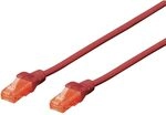 DIGITUS LAN Kabel Cat 6 &ndash; 1 m &ndash; U/UTP Ungeschirmt &ndash; Rot | 1 Gbit/s &ndash;...
