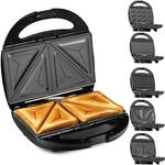LEHMANN Sandwichmaker 5 in 1 mit verschiedene Formen | Waffeleisen, Kontaktgrill,