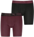 Puma Herren Microfiber Long Boxer Shorts, Burgundy, M EU