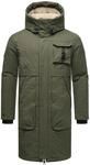 STONE HARBOUR Herren warmer langer Wintermantel mit verstellbarer Teddyfleece-Kapuze