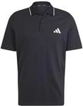 adidas Herren Essentials Small Logo Pique Polo Shirt, Black/White, L