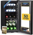 Sommertal Getr&auml;nkek&uuml;hlschrank 50L &ndash; Mini K&uuml;hlschrank schwarz mit Glast&uuml;r,