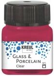 KREUL 16293 - Glass & Porcelain Clear weinrot, im 20 ml Glas, transparente Glas- und