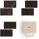 CREATE/STONE STUDIO/Doppelter Sandwichmaker und Grill in Sand / 3 austauschbare