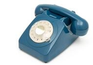 GPO 746ROTARYAZU Retro Telefon mit W&auml;hlscheibe im 70er Jahre Design - Azurblau,