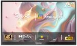 SYLVOX Outdoor TV, 75 Zoll Smart TV wasserdichte Outdoor Fernseher, 4K Fernseher f&uuml;r