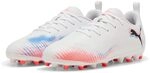 PUMA Future 8 Play MG JR Soccer Shoe, White Black-Glowing Red, 37.5 EU, Puma Wei&szlig;