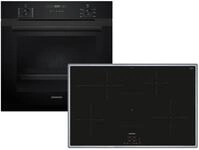 Siemens Set EQ524I3BZ Backofen Deep Black Inox HB237GBB3 + Induktionskochfeld autark