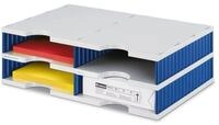 styrodoc Sortierstation Duo mit 4 F&auml;chern/268020238 485x331x153mm grau/blau