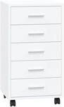 vidaXL Schubladenschrank, Kommode mit 4 Rollen, Schrank Rollcontainer mit 5