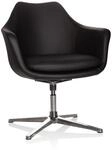 hjh OFFICE 600987 Lounge Sessel Artemia Kunstleder Schwarz Drehsessel im...
