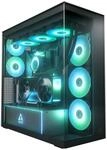 ARCTIC Xtender VG Black (Mirror Glass) mit vertikaler GPU-Halterung - PC-Geh&auml;use,