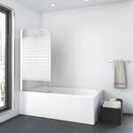 Marwell White Lines Badewannenaufsatz 75x140 cm &ndash; 1-teilige schwingbare Duschwand