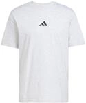 Adidas Men's Essentials SMALL Logo Single Jersey Tee, Light Grey Heather/Black, L