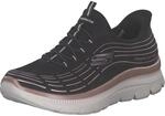 Skechers Damen Summits Plus Soft Luster Turnschuhe, Black Mesh/Rose Gold Trim, 35 EU