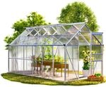 GARDEBRUK&reg; Gew&auml;chshaus Aluminium 7,2m&sup2; 380x190cm inkl. 4 Dachfenster...