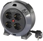 Sygonix SY-5806896 Kabeltrommel 5 m Schwarz Schutzkontakt-Stecker