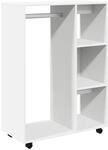 vidaXL Kleiderschrank mit offenem Fach 3 seitlichen Ablagen Rollen...