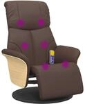 vidaXL Massagesessel, Sessel Verstellbare R&uuml;ckenlehne Fu&szlig;teil, Drehbar