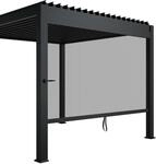 Juskys Seitenwand f&uuml;r Lamellendach Tahiti - Rollo 3 m - Aluminium & Stoff -...