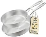 SILBERTHAL Pfannen Set 2 teilig - Edelstahlpfanne Unbeschichtet