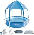 INTEX "Canopy Metal Frame" Pool rund Aufstellpool f&uuml;r Kinder (183x38 cm) mit