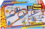Hot Wheels Spielzeugauto-Trackset, Dreifach-Looping-Pack und Fahrzeug im Ma&szlig;stab