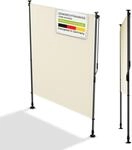 Juskys&reg; Senkrechtmarkise Barbados 150x310 cm - Balkon Sichtschutz wetterfest -