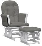 vidaXL Schaukelsessel mit Hocker, Schaukelstuhl f&uuml;r Kinderzimmer Schlafzimmer