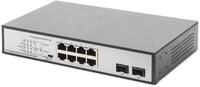 DIGITUS 8 Port Gigabit PoE-Netzwerk-Switch - 8x RJ45 - 19 Zoll - Netzwerk-Switch -