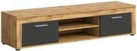xonox.Home - Lowboard Jam 160x37x40 cm in Wotan Eiche und grau - Mediam&ouml;bel