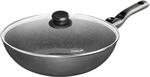 STONELINE Wok 30 cm, Made in Germany, Aluguss, Wok Pfanne beschichtet mit echten