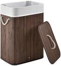 Juskys Bambus W&auml;schekorb Curly Braun 72L - Hygienischer & Faltbarer...
