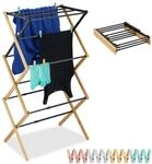 Relaxdays W&auml;schest&auml;nder, klappbar, ausziehbar, 11 Stangen, HxBxT: 105 x 43&ndash;75 x