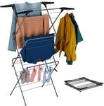 Relaxdays W&auml;schest&auml;nder, 3 Ebenen, platzsparend klappbar, B&uuml;gelhalter, HxBxT: