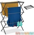 Relaxdays W&auml;schest&auml;nder klappbar, 11 Stangen, HxBxT: 105 x 74 x 37 cm, Metall,