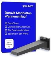 Duravit Manhattan Wanneneinlauf, Badewanneneinlauf mit eckiger Wandabdeckung,...